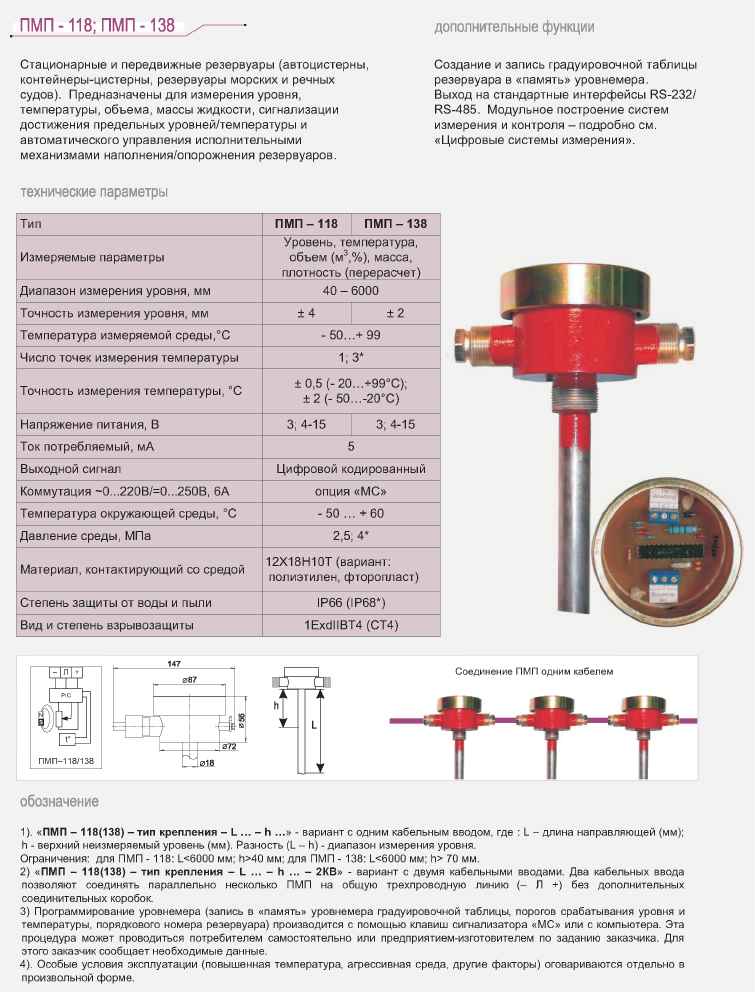 Уровнемеры герконовые аналоговые ПМП-118, ПМП-138