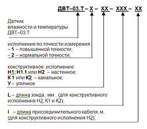 Условное обозначение датчика ДВТ-03 Условное обозначение датчика ДВТ-03